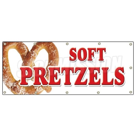 Signmission SOFT PRETZELS BANNER SIGN pretzel stand cart signs hot fresh B-120 Soft Pretzels